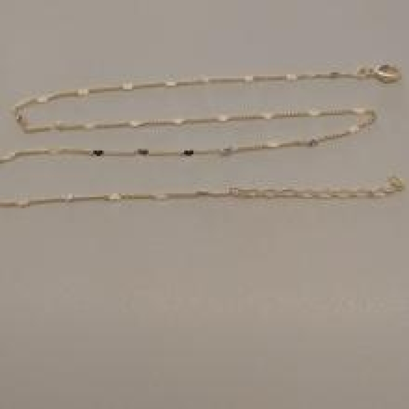 COLAR FO CORAÇÃO CHAPADO GRUME 45CM+ALONG