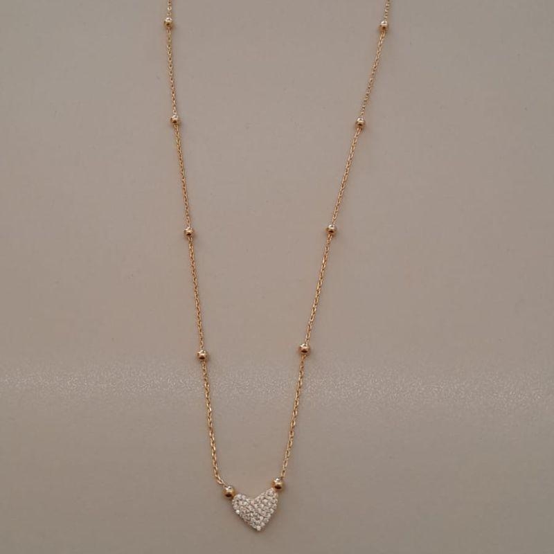 COLAR FO CORRENTE CARTIER BOLINHA CORA CRAVEJ 45CM+ALONG