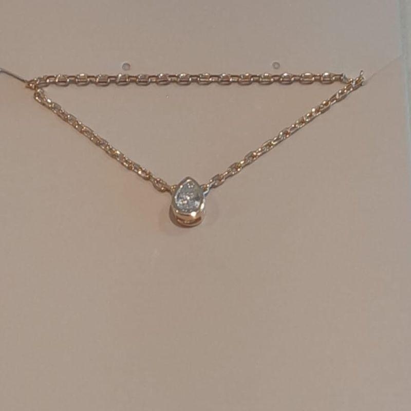 COLAR FO PONTO DE GOTA  CX ALTA 4MM CORR CADEADO FINA 45CM