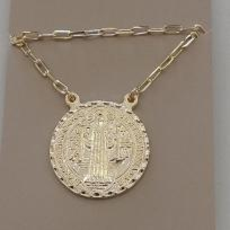 COLAR FO SÃO BENTO 23MM CORRENTE CARTIER 45CM