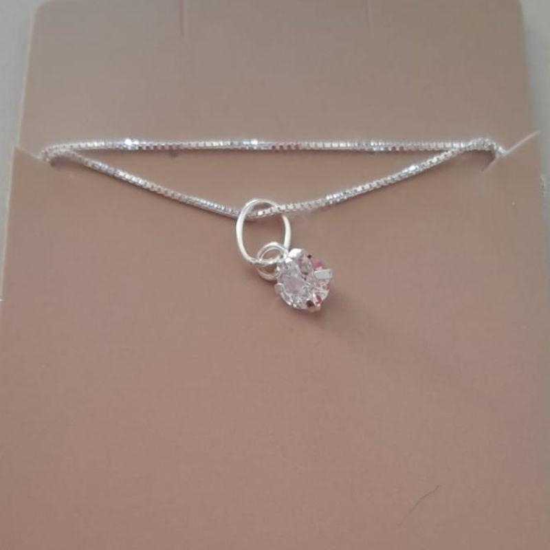 COLAR PONTO DE LUZ RDD 3MM PRATA PURA 45CM