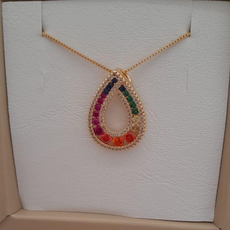 CONJ FO GOTA ZIRC RDD COLORIDO CRISTAL 18MM VENZ 45CM