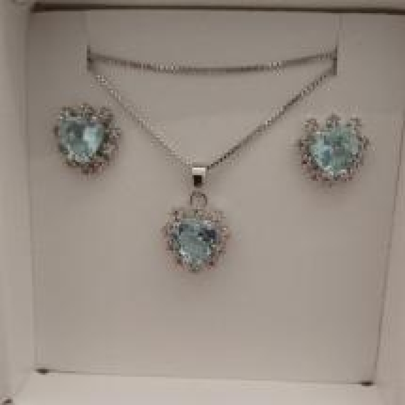 CONJ RB CORA ZIRC AZUL CLARO CRAVEJ