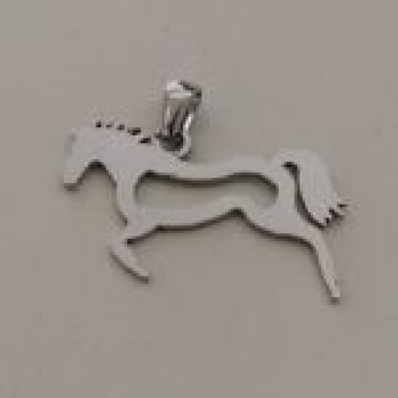 PINGENTE AÇO CAVALO CHAPA VAZADO 32MM