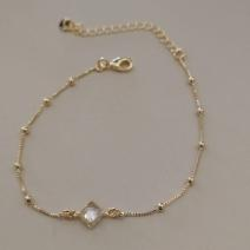 PULSEIRA FO 1 ZIRC VENEZ 10 BOLINHA LISA 17CM + ALONG