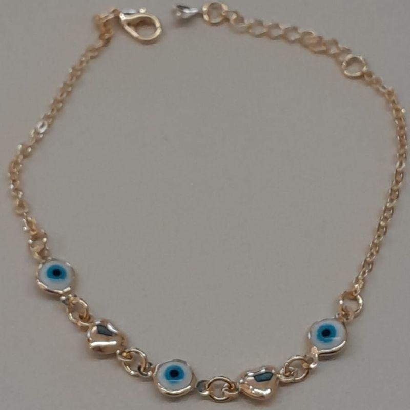 PULSEIRA FO 3 OLHO GREGO 2 CORA LISO CORR CARTIER 17CM + ALONG