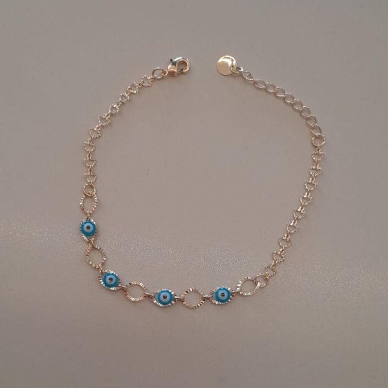 PULSEIRA FO 4 OLHO GREGO CORR TRABALHADA 18CM + ALONG