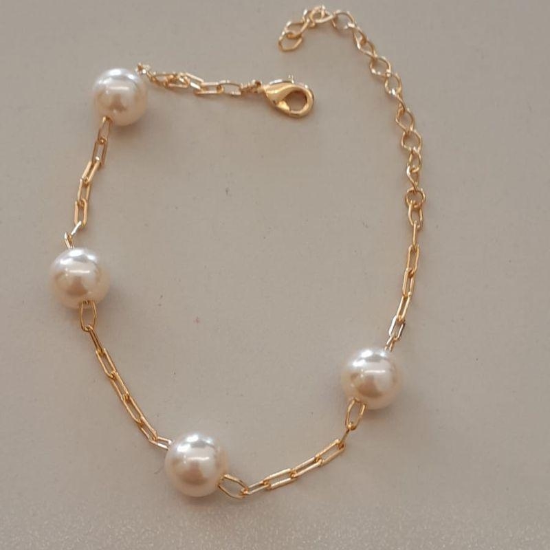 PULSEIRA FO 4 PEROLAS 8MM CORR CARTIER 16CM+ALONG