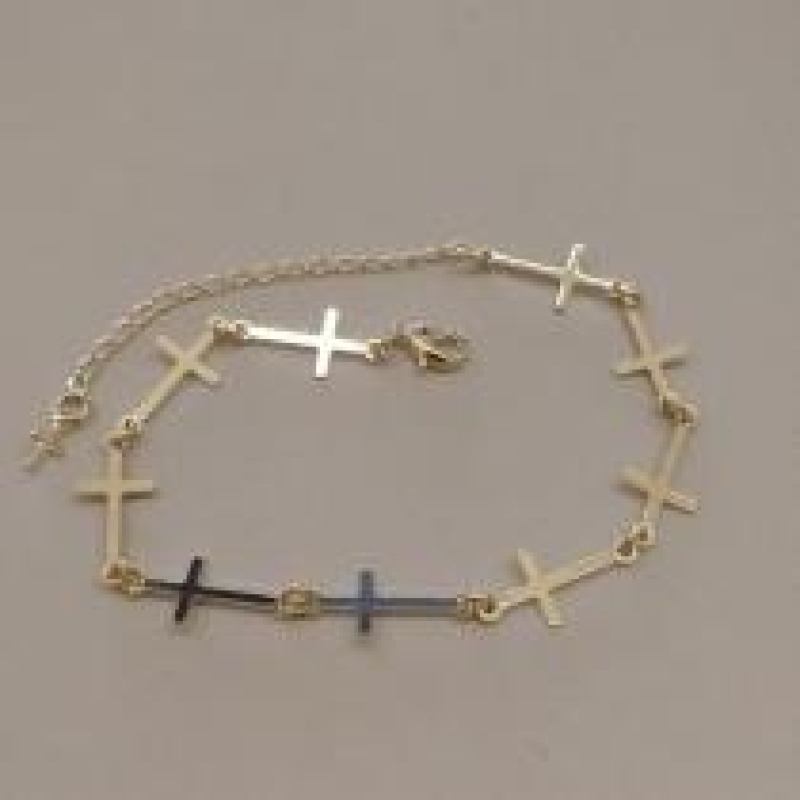 PULSEIRA FO 9 CRUZ CHAPA LISA  17CM + ALONG