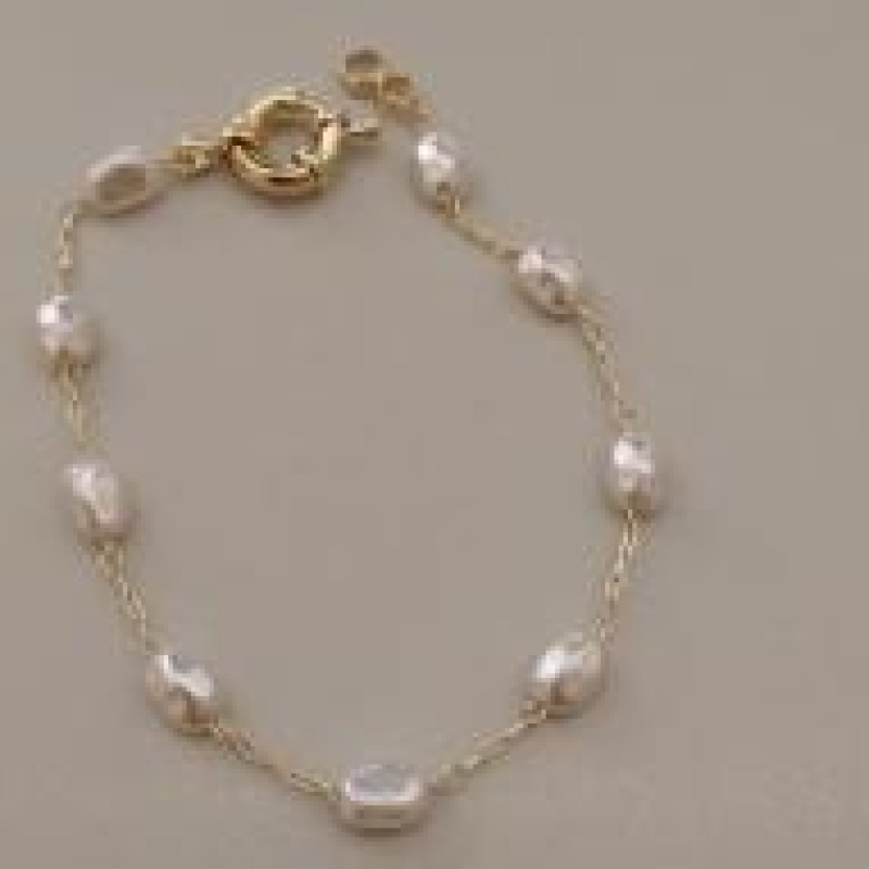 PULSEIRA FO 9 PEROLAS IRREGULAR CORR CARTIER FECHO BÓIA 18CM