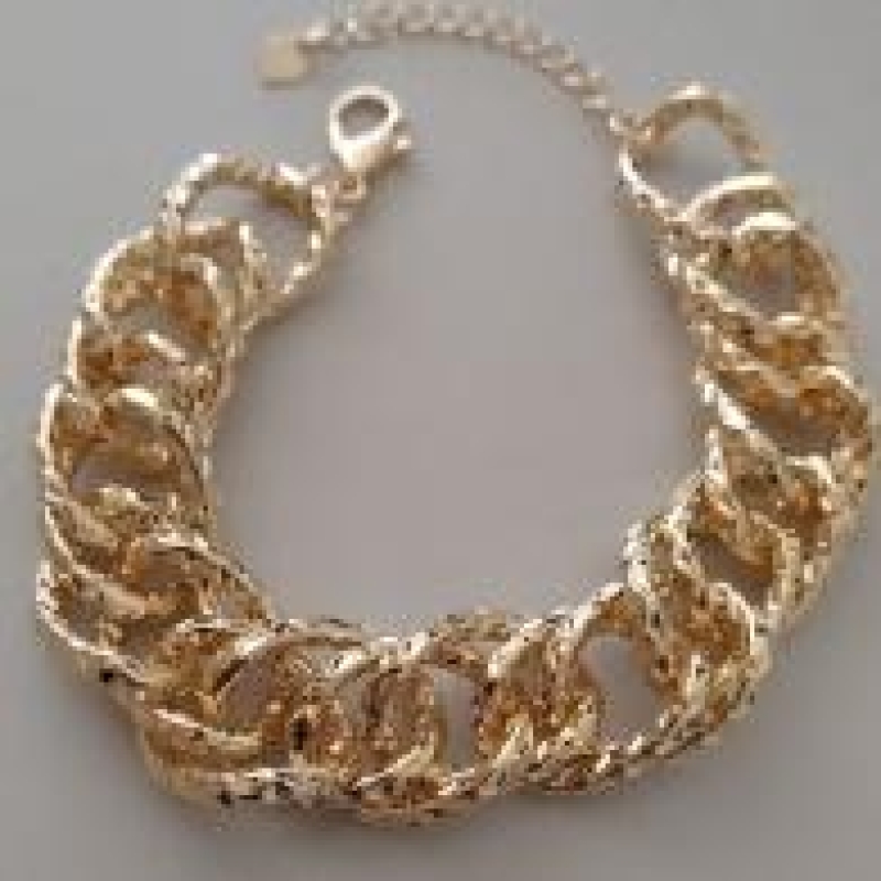 PULSEIRA FO ELOS DUPLO TRABALHADO 18CM +ALONG 15MM