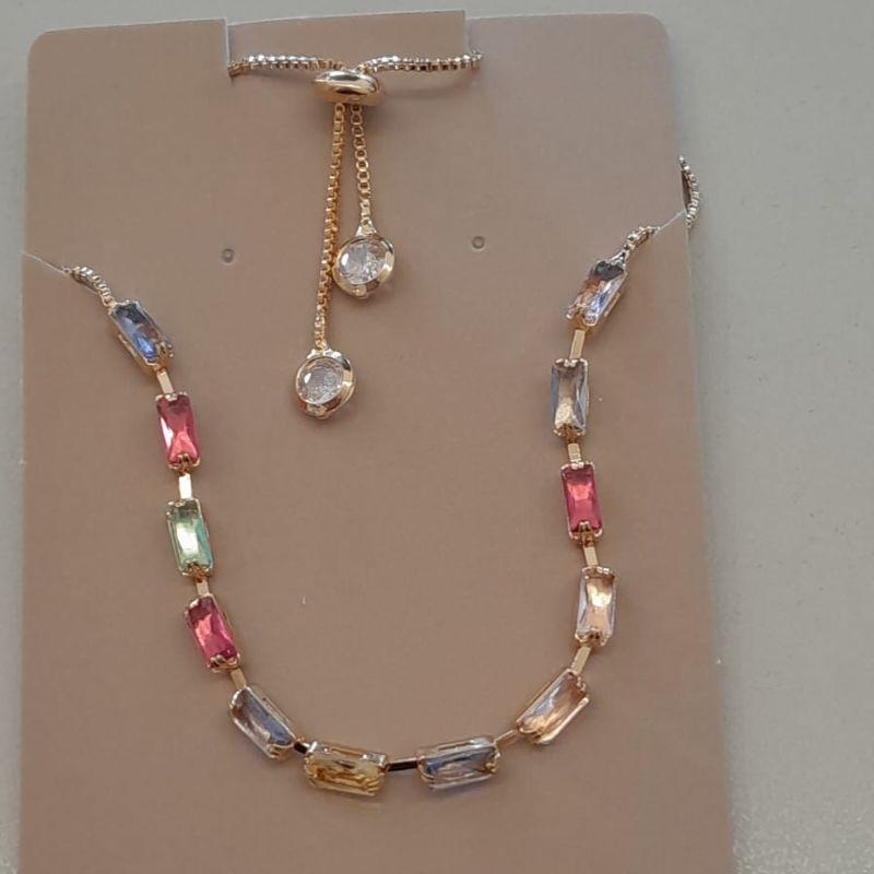 PULSEIRA FO GRAVATA ZIRC RET COLORIDA ZIRC PONTA