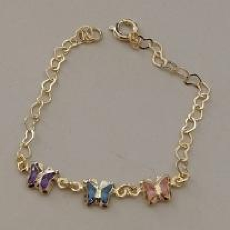 PULSEIRA FO INF 3 BORBOLETA CORR CORAÇÃO VAZ 13CM
