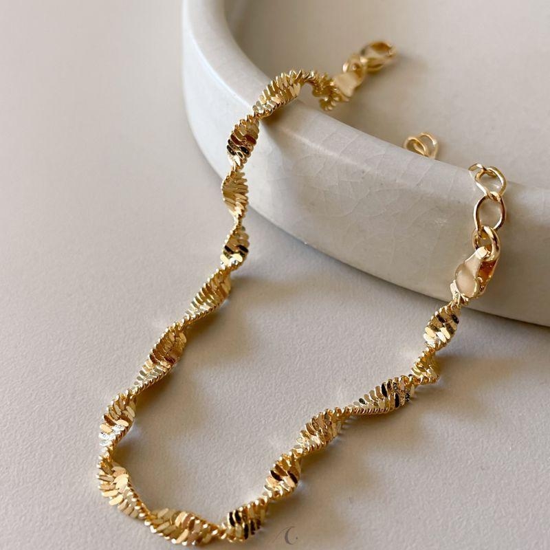 PULSEIRA FO SINGA PURA TORCIDA GROSSA 3MM 17CM + ALONG