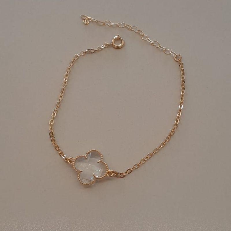 PULSEIRA FO TREVO CRISTAL CORR CARTIER 17CM + ALONG