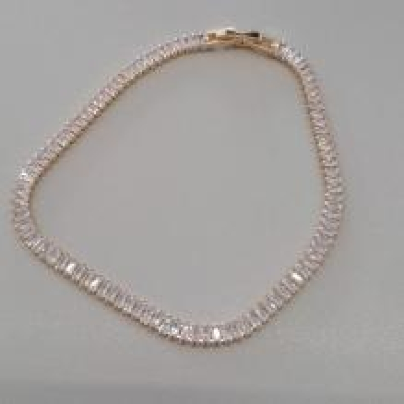 PULSEIRA FO ZIRC BAGUETE CRISTAL PALITO 3,5MM 18CM GANCHO