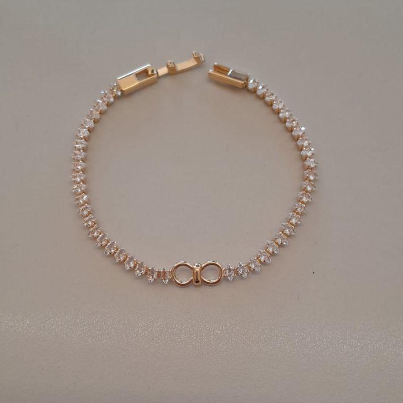 PULSEIRA FO ZIRC OVAL INFINITO  FECHO TRAVA  16CM
