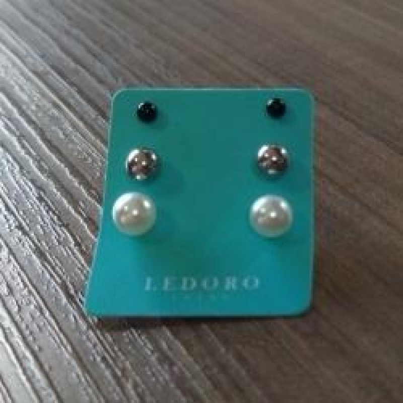 TRIO AÇO BOLA PRETA 2,5MM  CROMADA 5MM  PÉROLA 6MM