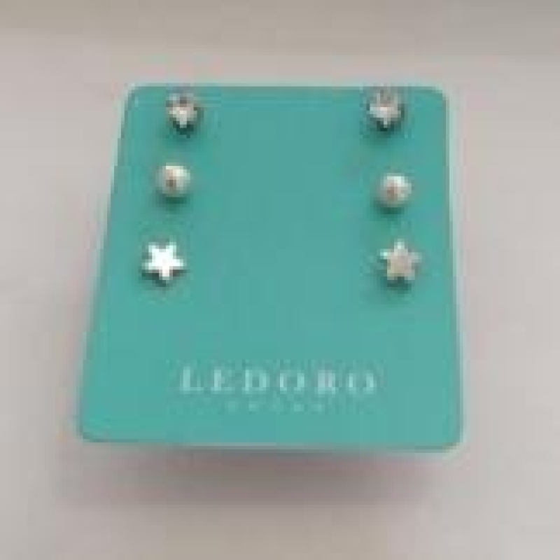TRIO AÇO ESTRELA 3,5 PÉROLA 3MM ZIRC RDD 3,5