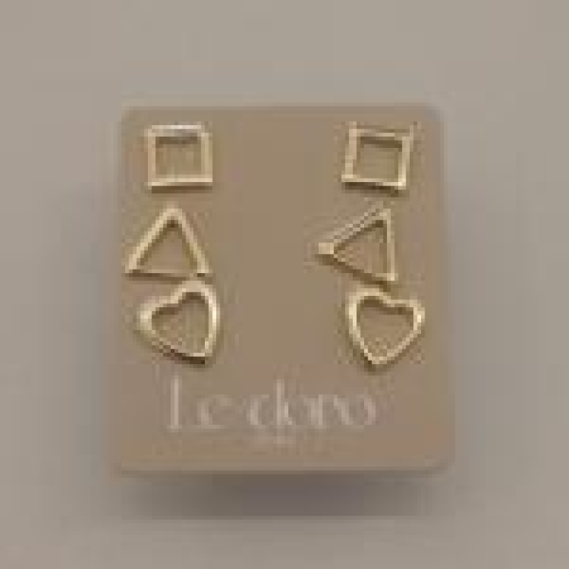 TRIO FO QDD TRIANGULO CORAÇÃO LISO VAZ 6MM