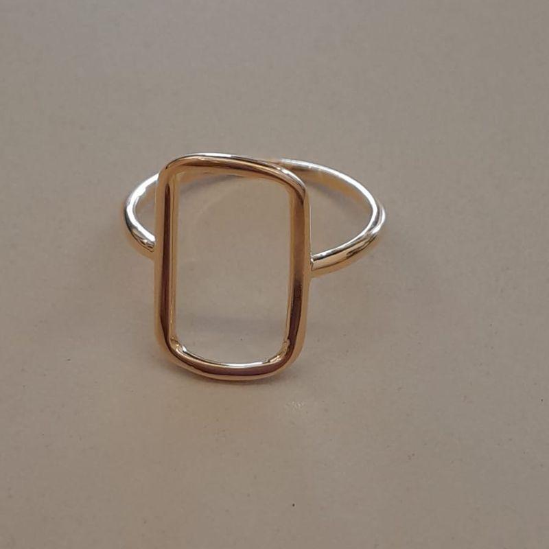ANEL FO GEOMETRICO RETANGULAR LISO 8MM