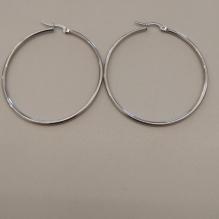 ARGOLA AÇO LISA 4CM 1.8MM FECHO ITALIANO