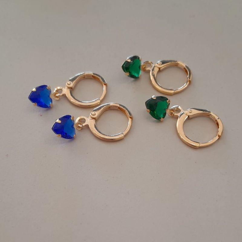 BRINCO FO ARG LISA PEDRA  CORA PENDE CORES DIVERSAS 6MM