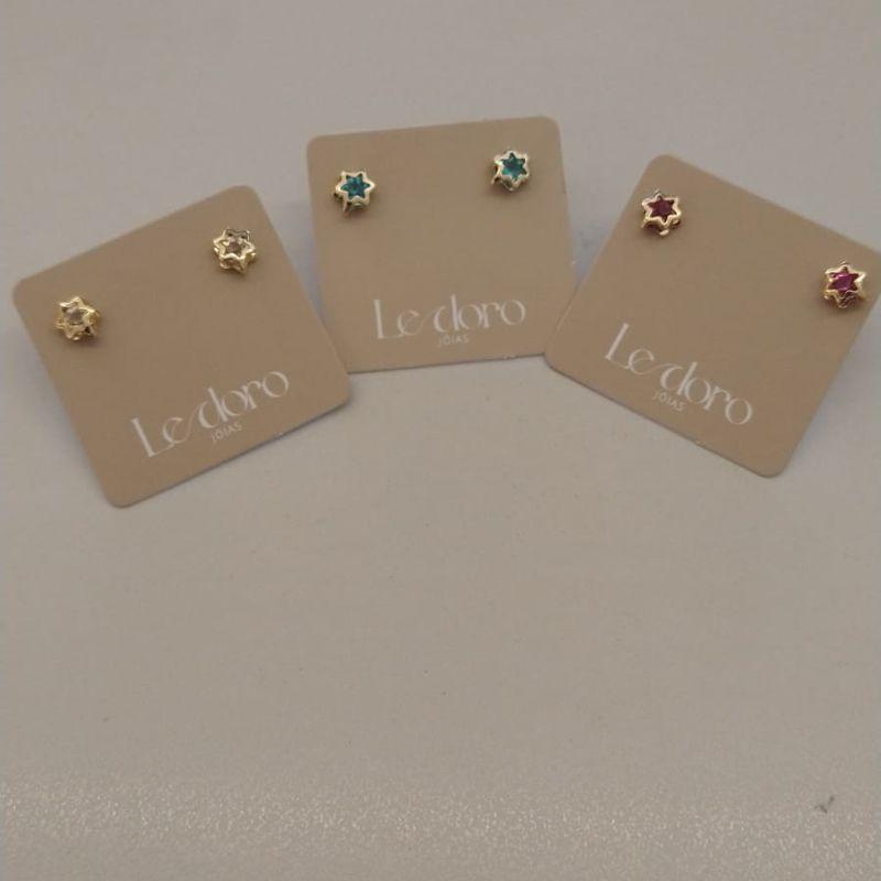 BRINCO FO BABY ESTRELA ZIRC COLORIDA 4MM