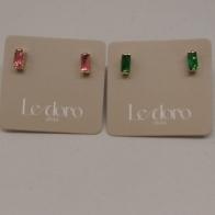 BRINCO FO ZIRC RETANGULAR ROSA VERDE 6MM