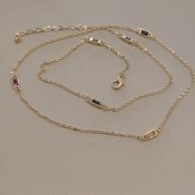 CHOKER   FO 6  ZIRC RETANGULAR COLORIDA CORR CADEADO 50CM+ALONG