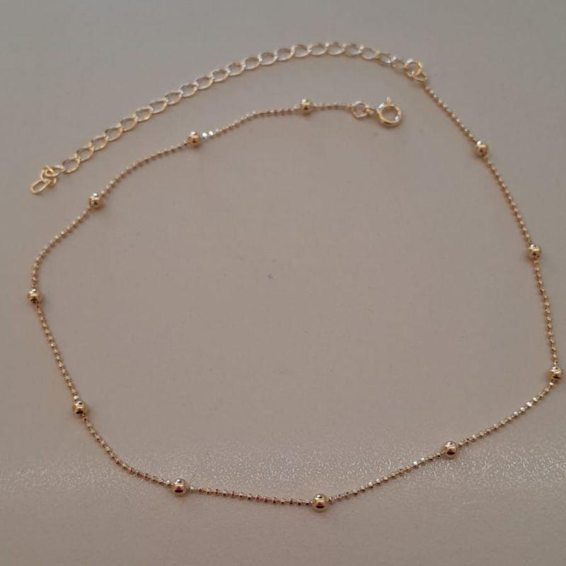 CHOKER FO BOLA LISA CORR BOLINHAS 30CM + ALONG