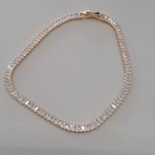 CHOKER  FO ZIRC BAGUETE CRISTAL PALITO 3,5MM 40CM GANCHO