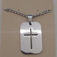 COLAR AÇO PLACA LISA CRUZ VAZ RAIOS 20MMX30MM CORR 70CM