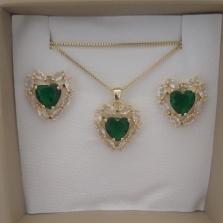 CONJ FO CORA ZIRC OVAL CORA VERDE 15MM CORR VENEZ 50CM