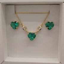 CONJ FO CORA ZIRC VERDE 10MM 2 ZIRC CORR VENZ 45CM + ALONG