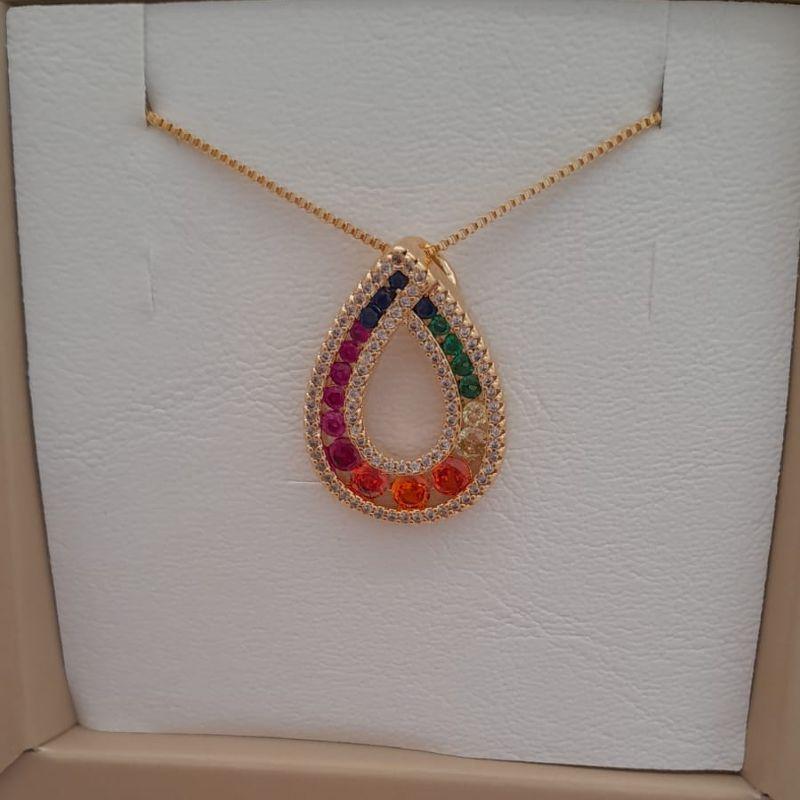 CONJ FO GOTA ZIRC RDD COLORIDO CRISTAL 18MM VENZ 45CM