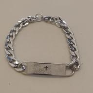 PULSEIRA AÇO PLACA PAI NOSSO GRUME 7,5MM 18CM