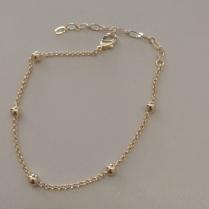 PULSEIRA FO 5 BOLA LISA 3MM ELO PORTUGUES 1,2MM 16CM+ALONG