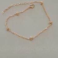 PULSEIRA FO 5 BOLAS TRABALHADA CORR SINGA PURA 17CM+ALONG