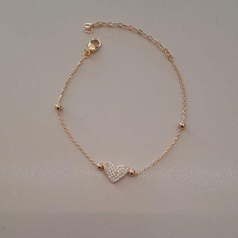 PULSEIRA FO CORA CRAVEJ 10MM 4 BOLA LISA CORR CADEADO 15CM + ALONG