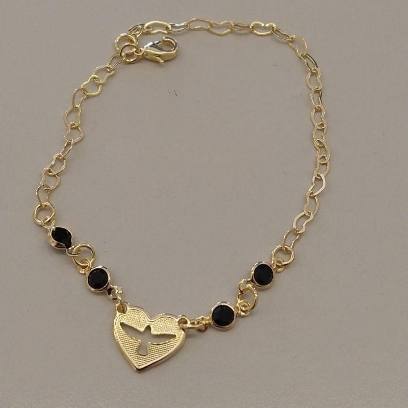 PULSEIRA FO ESP SANTO CORR CORAÇÃO 4 ZIRC RDD PRETO