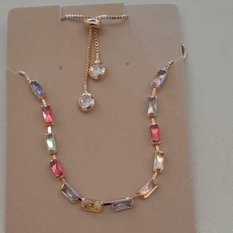 PULSEIRA FO GRAVATA ZIRC RET COLORIDA ZIRC PONTA