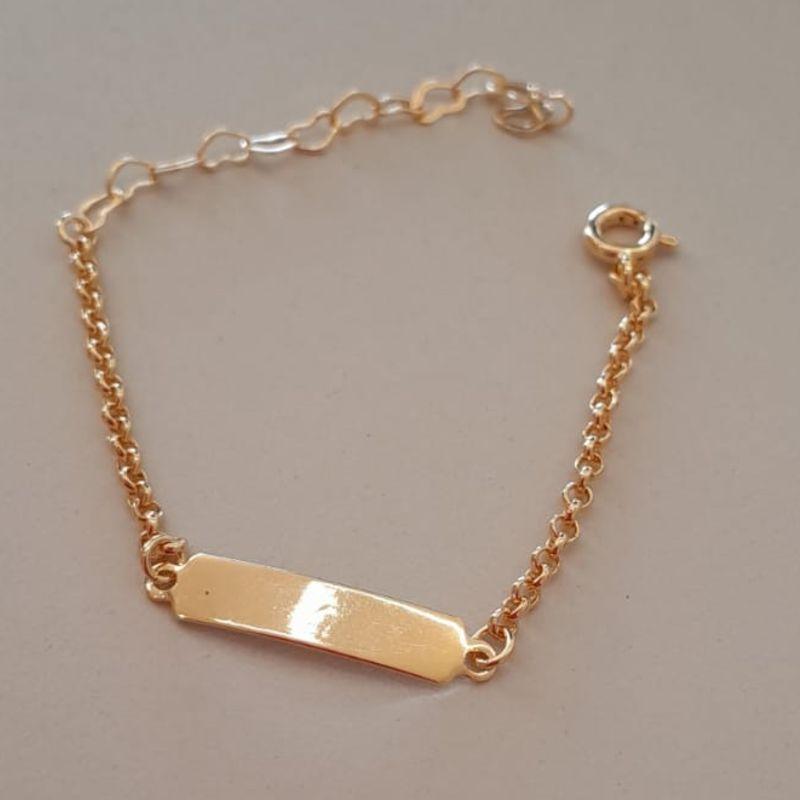 PULSEIRA FO INF PLACA LISA CORR ELO PORTUGUES 9CM + ALONG