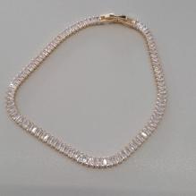 PULSEIRA FO ZIRC BAGUETE CRISTAL PALITO 3,5MM 18CM GANCHO